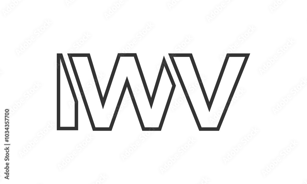 IWV logo design template with strong and modern bold text. Initial based vector logotype featuring simple and minimal typography. Trendy company identity. IWV logo design template with strong and modern bold text. Initial based vector logotype featuring simple and minimal typography. Trendy company identity.