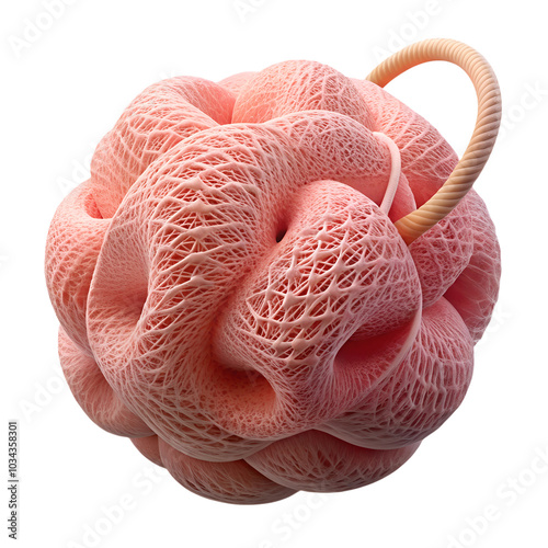 Bath loofah on transparent background 3d rendering illustration