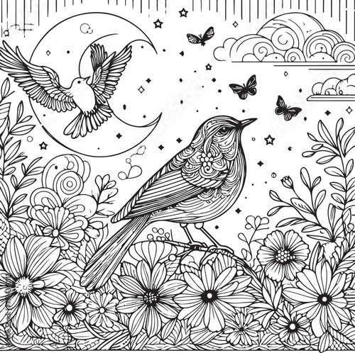 pattern with bird