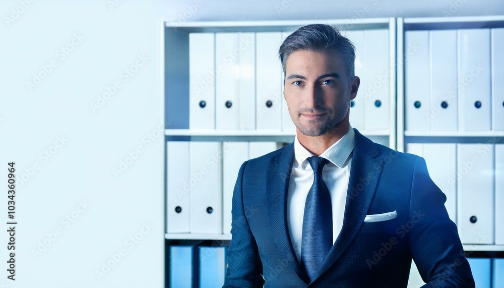 Executive Business Man In Office. Analyst Trader Executive Business Man In Office. Analyst Trader
