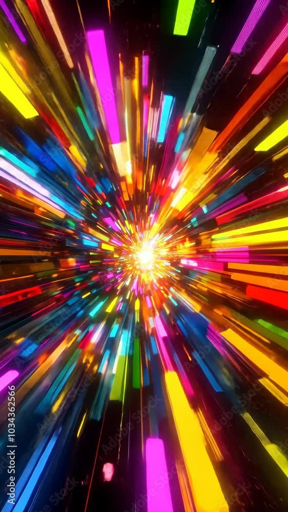 Abstract explosion of multicolored light streaks Abstract explosion of multicolored light streaks
