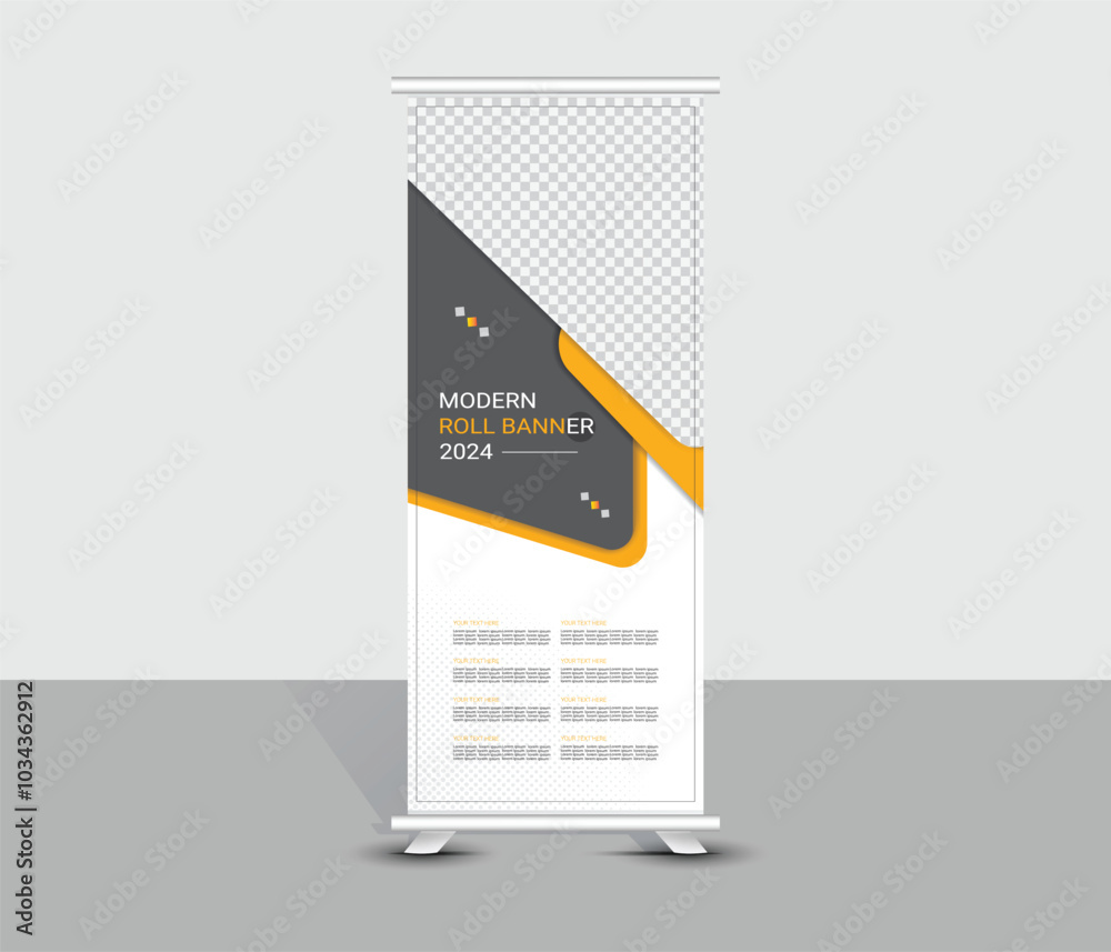 Modern roll up banner template design for business, cover, flyer, poster, display, presentation, advertisement Modern roll up banner template design for business, cover, flyer, poster, display, presentation, advertisement