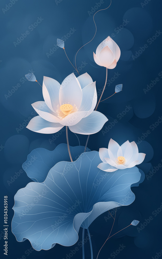 Fresh lotus theme art background