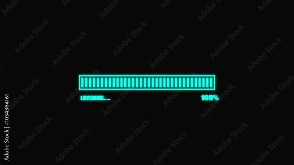 Loading bar screen progress animation. Progress loading bar 0-100 ...