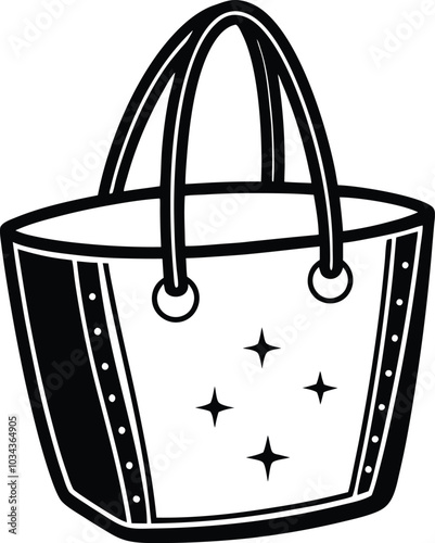 tote bag silhouette vector design illustration on a white background