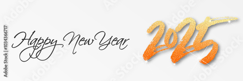 Happy new year - best wishes 2025 with colorful number. Perfect vector for poster, banner, greeting and new year 2025 celebration.