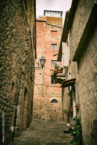 Le strade del borgo di Farnetella nel comune di Sinalunga (Siena) photo