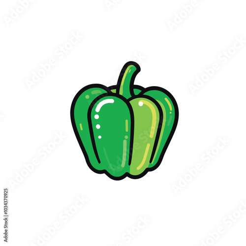 green bell pepper isolated on white