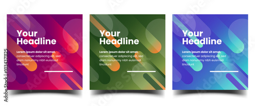 Abstract modern colorful social media post template design
