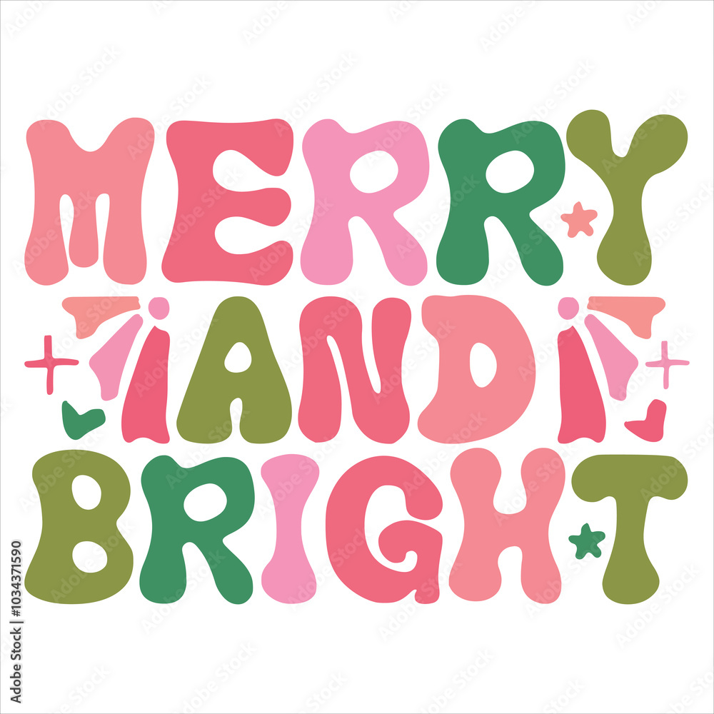 MERRY AND BRIGHT  CHRISTMAS -T SHIRT DESIGN