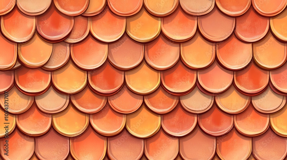 Seamless background pattern featuring clay roof tiles Seamless background pattern featuring clay roof tiles