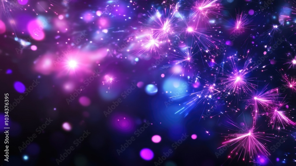 Vibrant purple and pink sparkling fireworks in a starry night sky celebrating merry christmas and happy new year ai Vibrant purple and pink sparkling fireworks in a starry night sky celebrating merry christmas and happy new year ai