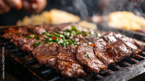 The national cuisine of Mexico: Mexican carne asada.