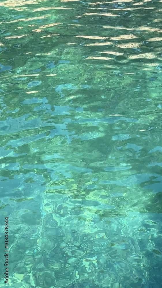 Ocean azure blue clear water background, vertical video. Ocean azure blue clear water background, vertical video.