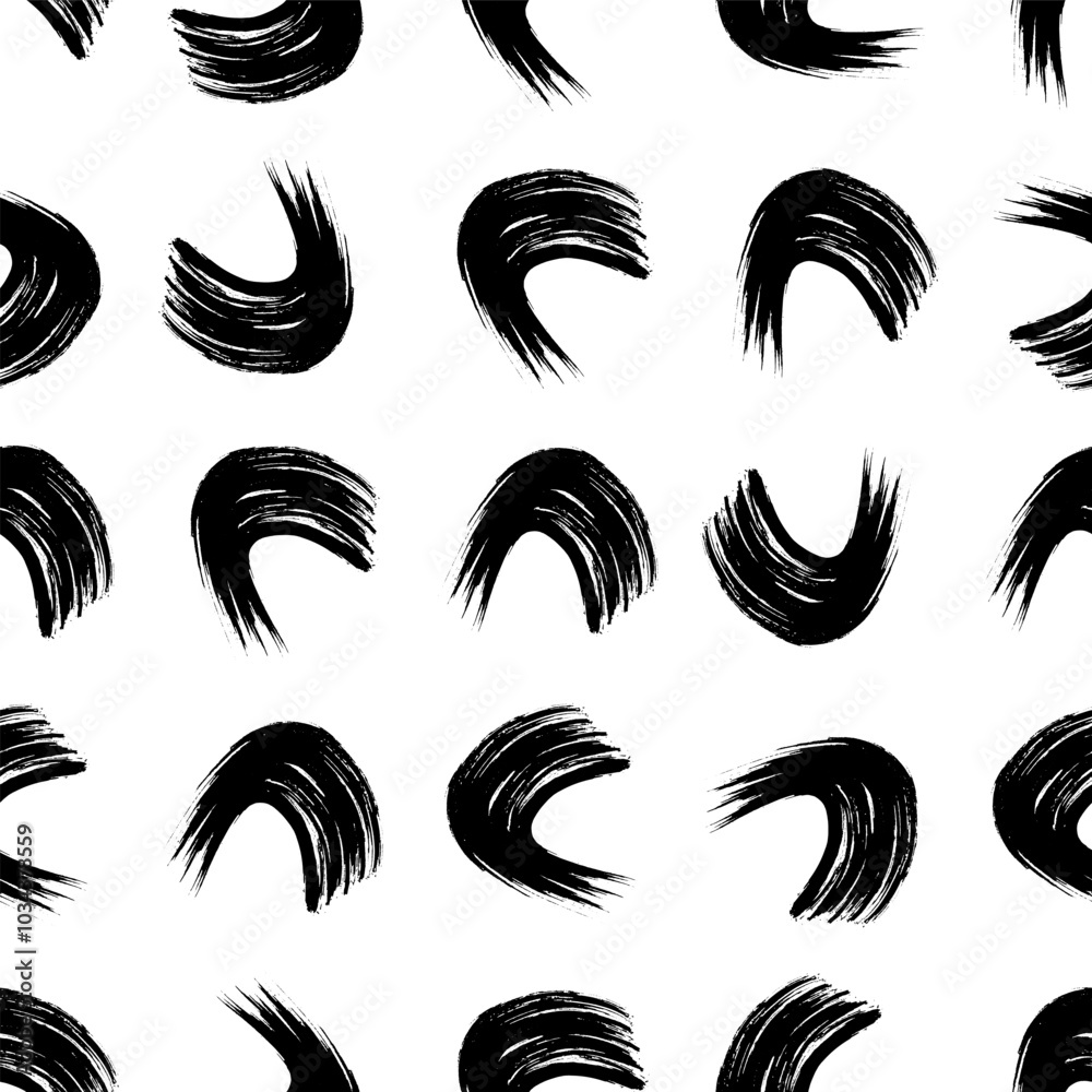 Seamless pattern with black wavy grunge brush strokes Seamless pattern with black wavy grunge brush strokes
