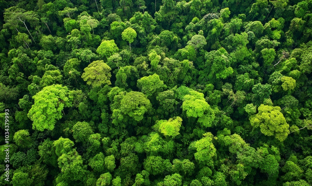 Aerial view of dense green forest. Aerial view of dense green forest.