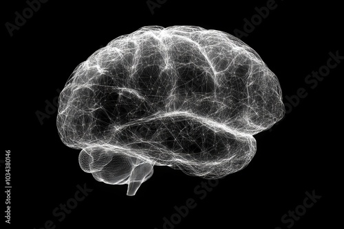 Detailed image of a brain with intricate neural network representation.