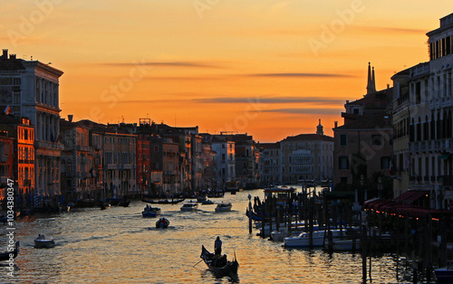 Canvas Print sunset in venetia italy