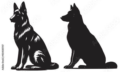 German shepherd sitting dog