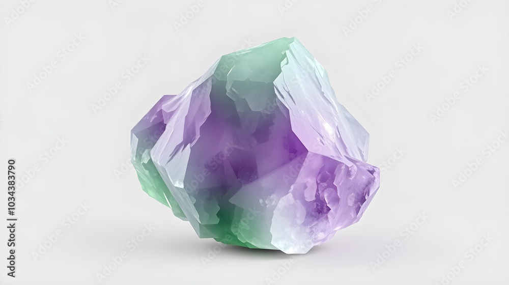 Green and Purple Fluorite - 3D Rendering Green and Purple Fluorite - 3D Rendering