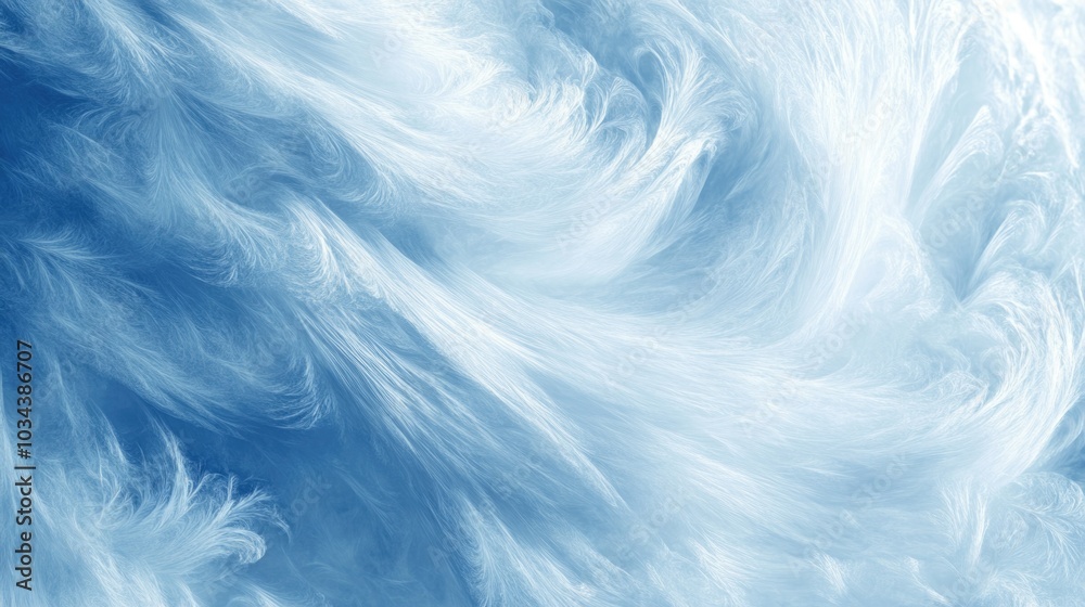 Obraz premium Abstract feathered texture in blue and white resembling snowy winter scene for merry christmas and happy new year ai