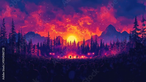 Sunset Festival in the Mountains