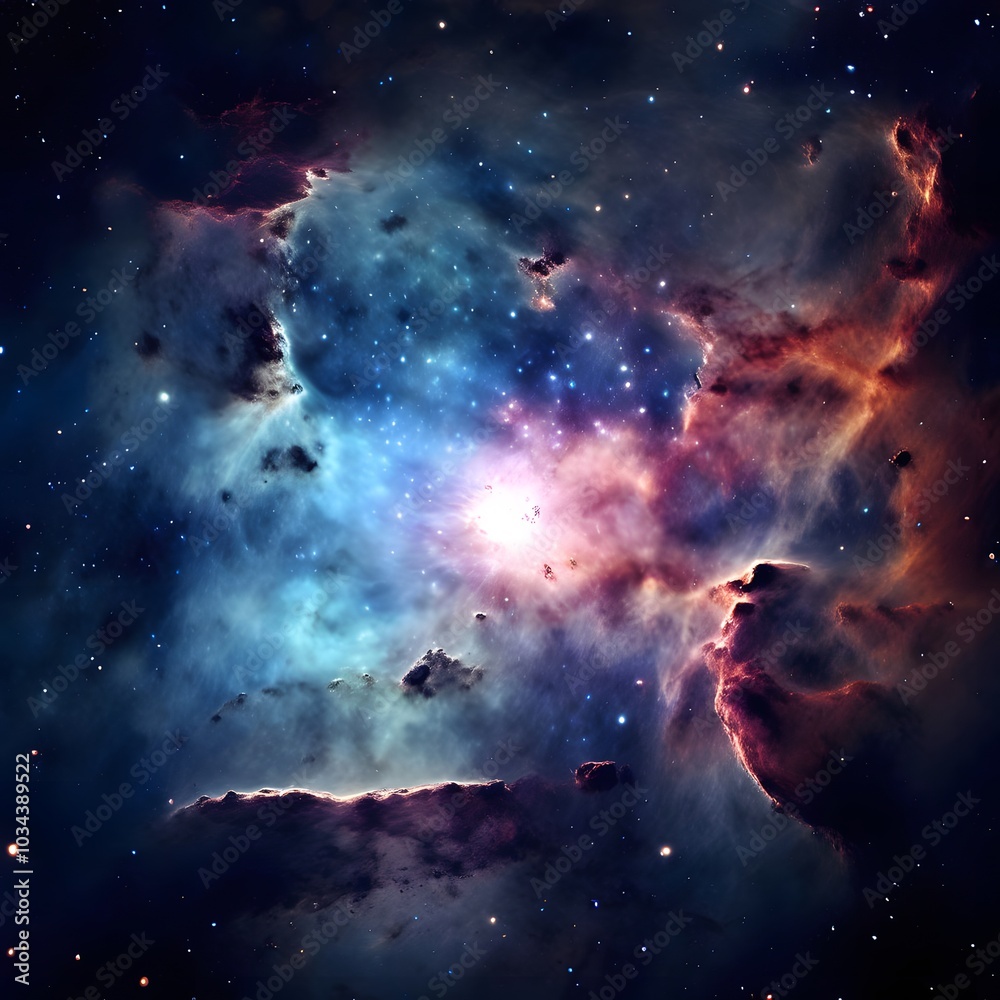 Fototapeta premium Nebula Exploding into a Starfield 
