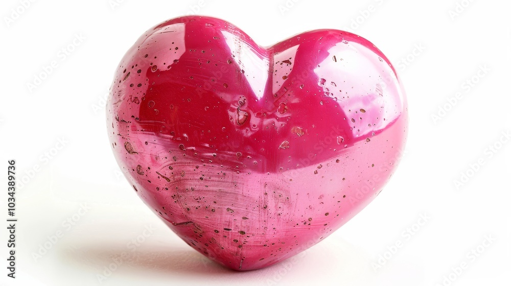 A Pink Heart-Shaped Stone with a Smooth, Glossy Surface and Subtle Markings A Pink Heart-Shaped Stone with a Smooth, Glossy Surface and Subtle Markings