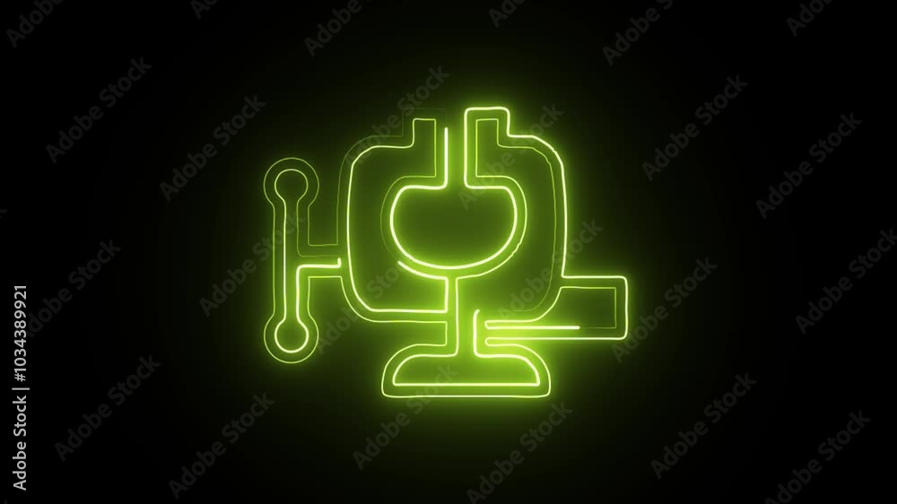 glowing neon construction and tools icon isolated on black background. HD video motion graphic animation glowing neon construction and tools icon isolated on black background. HD video motion graphic animation