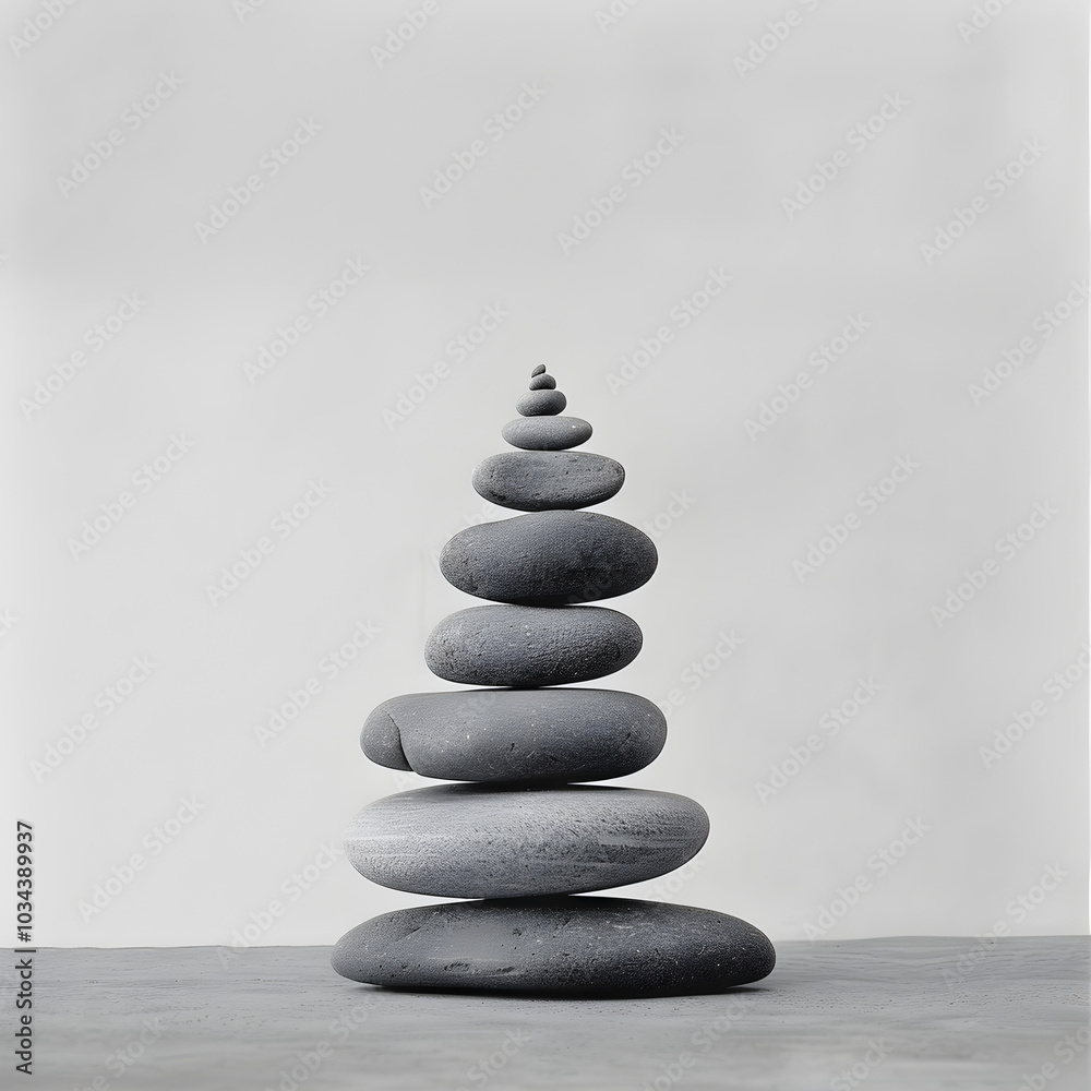 Achieving Inner Balance: The Artful Pebble Stack Symbolizing Peace and Mindfulness Achieving Inner Balance: The Artful Pebble Stack Symbolizing Peace and Mindfulness