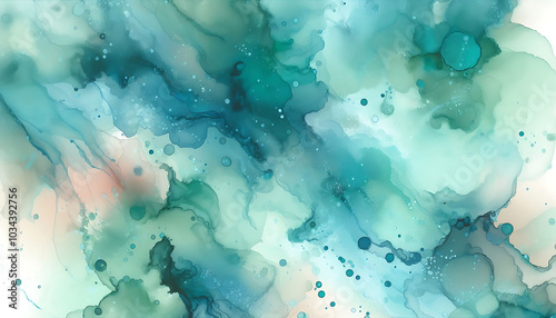 teal abstract fluid paint artwork vibrant colors and organic shapes background