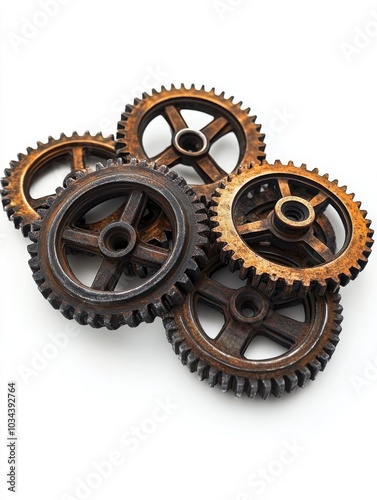 Gears on White Surface