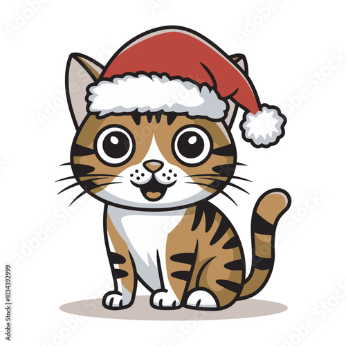 christmas cat vector illustration