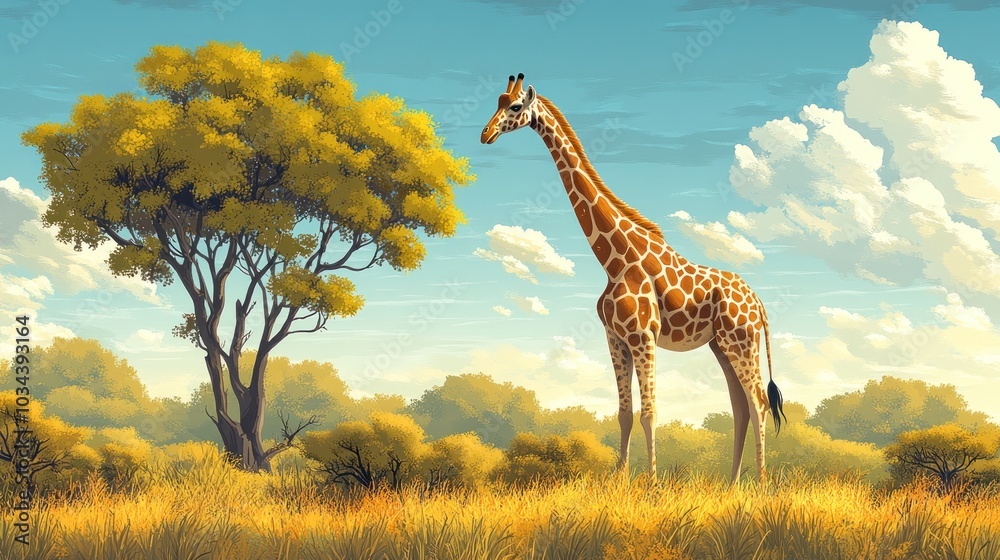 Fototapeta premium Giraffe in the African Savanna