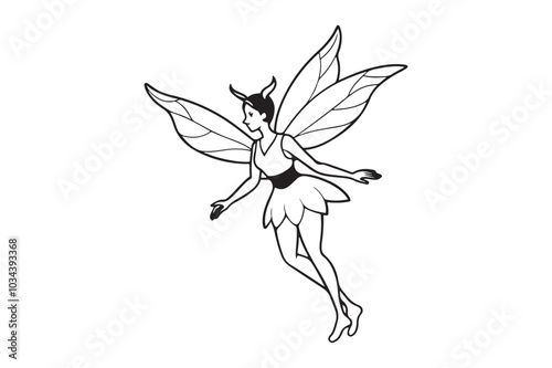 Fairy Flight Silhouette Vector Illustration, Fairy Flight Silhouette 