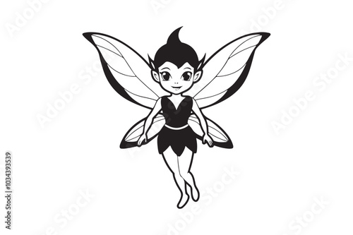 Fairy Flight Silhouette Vector Illustration, Fairy Flight Silhouette 