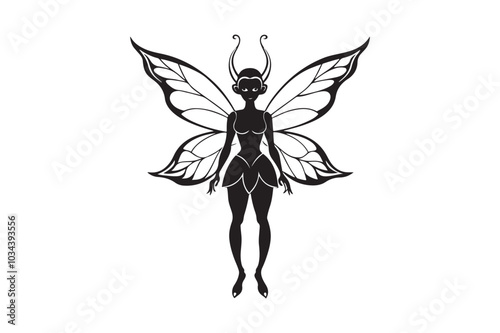 Fairy Flight Silhouette Vector Illustration, Fairy Flight Silhouette 