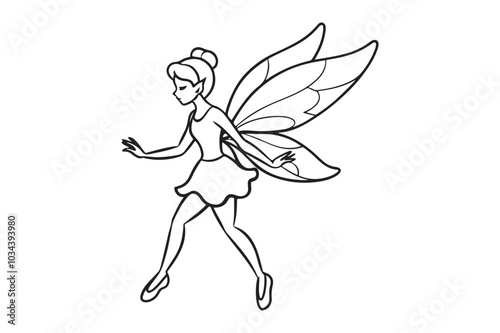 Fairy Flight Silhouette Vector Illustration, Fairy Flight Silhouette 