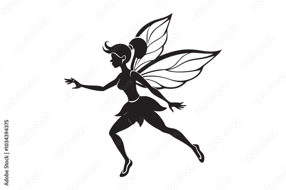 Fairy Flight Silhouette Vector Illustration, Fairy Flight Silhouette Fairy Flight Silhouette Vector Illustration, Fairy Flight Silhouette
