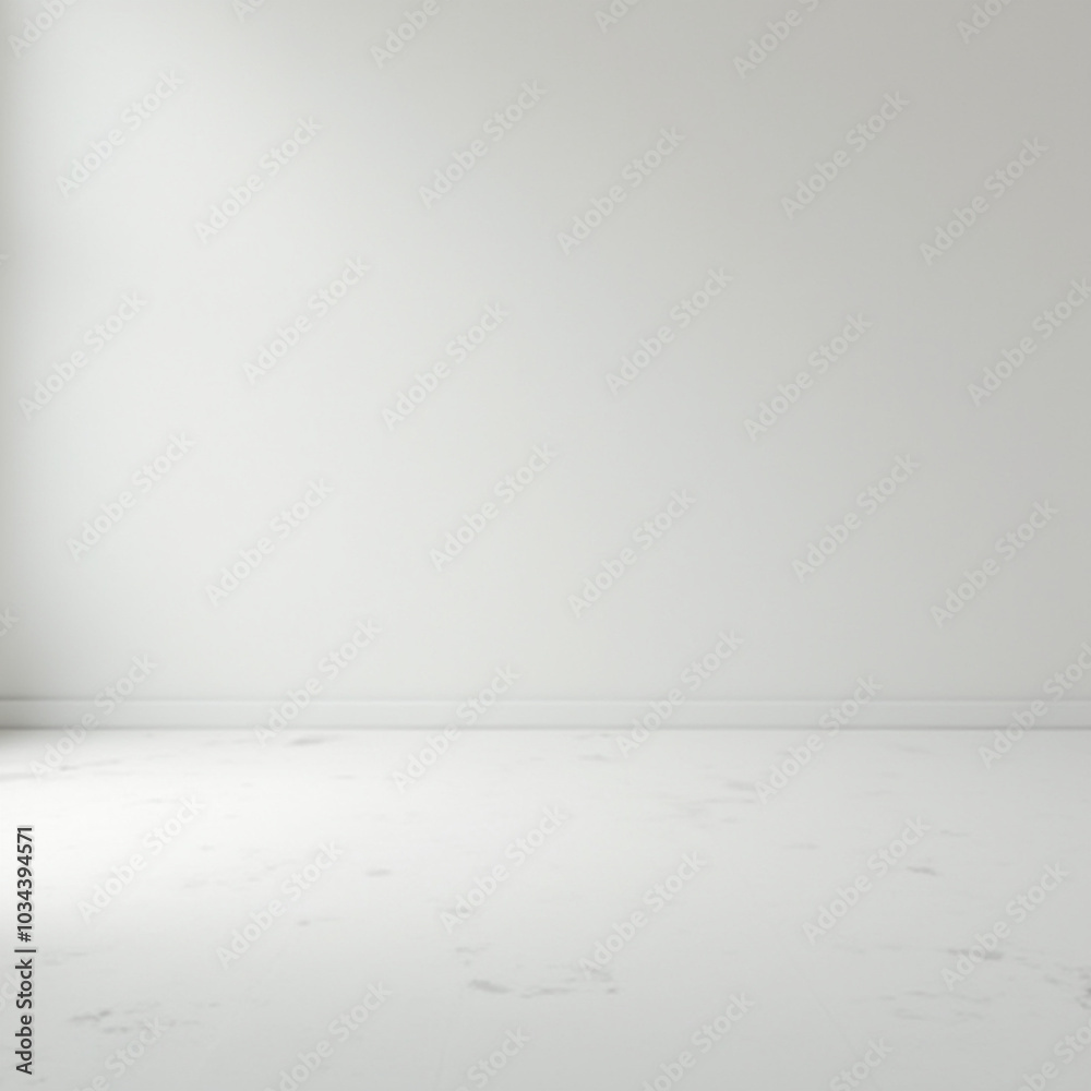 sala vazia com parede e piso branco liso mockup	