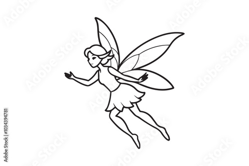 Fairy Flight Silhouette Vector Illustration, Fairy Flight Silhouette 