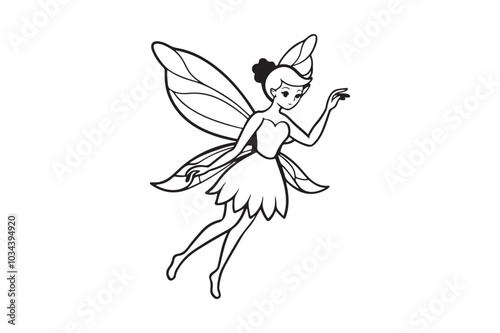 Fairy Flight Silhouette Vector Illustration, Fairy Flight Silhouette 