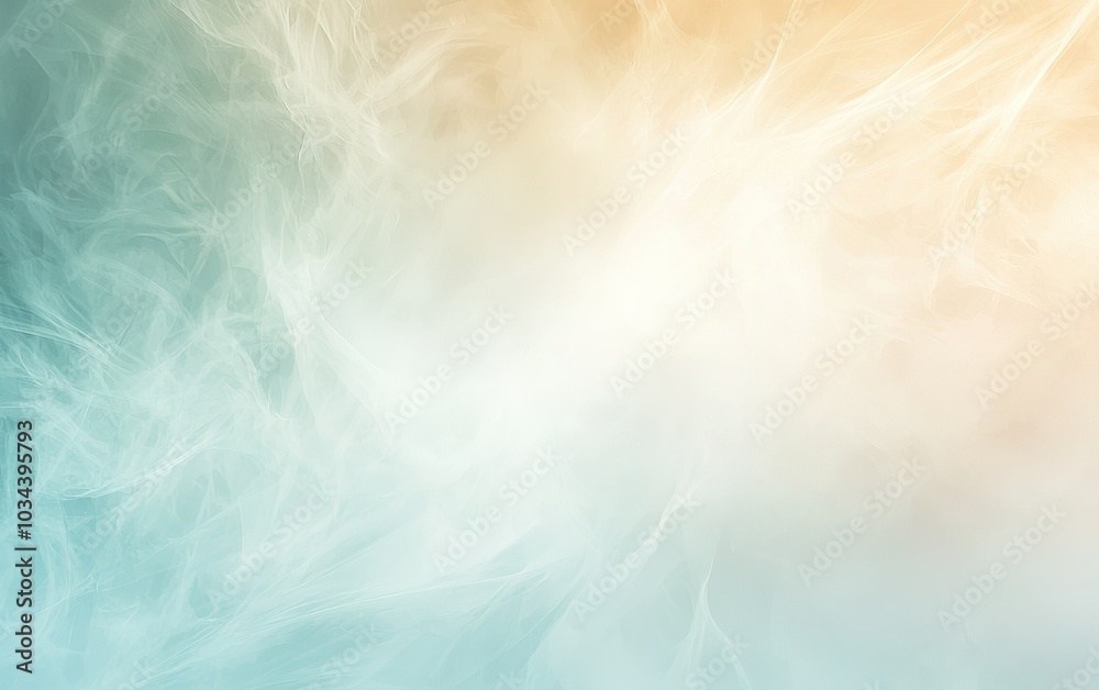 Obraz premium Gentle wisps of colorful fog blend gracefully in a serene landscape during a soft morning light
