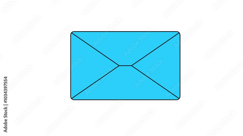 Email icon animation concept on white background. glowing messages icon animation.