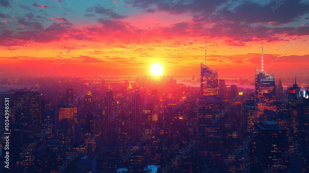 Fototapeta premium Sunset over the City