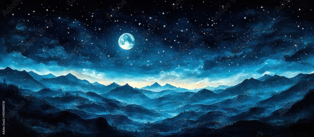 Fototapeta premium Night Sky Above the Mountains