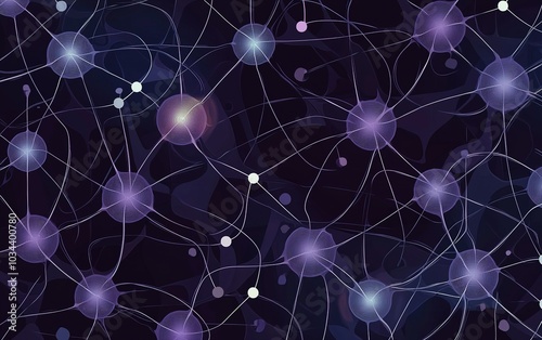 Intricate network of neurons illuminated in a digital abstract design showcasing the complexity of neural connections
