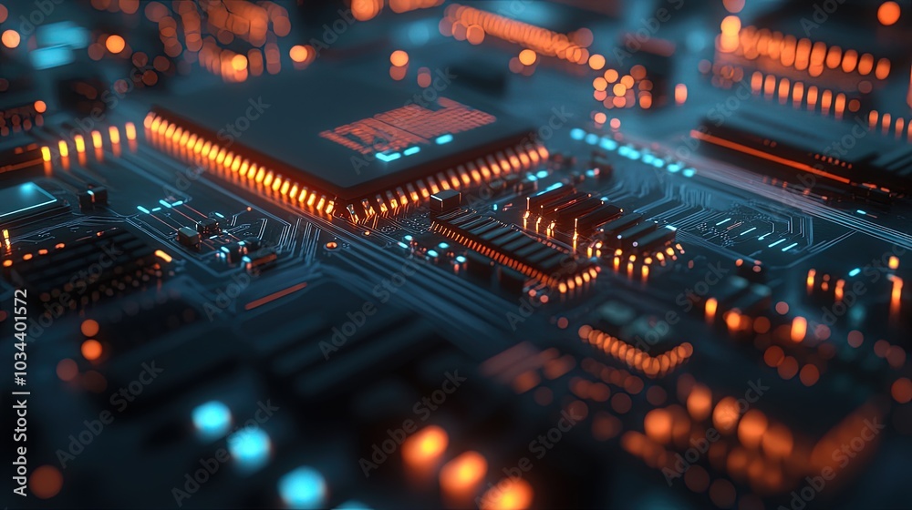 Vibrant Close-Up of Electronic Circuitry Vibrant Close-Up of Electronic Circuitry