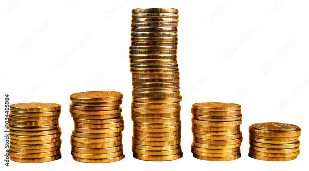 PNG Coins stack money arrangement investment. PNG Coins stack money arrangement investment.