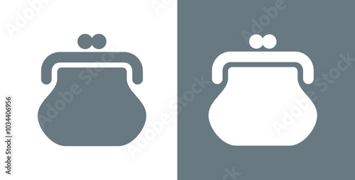 Old wallet icon. Attribute of money or wealth. Women's wallet. Sign of payment, purchase or cost. Pictogram of price, amount or savings. Symbol of history, rarity or finance.